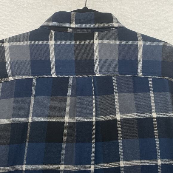 Eddie Bauer Shirt Mens XL Tall Blue Black Plaid Flannel Outdoor Cabin Lumberjack - Picture 5 of 11